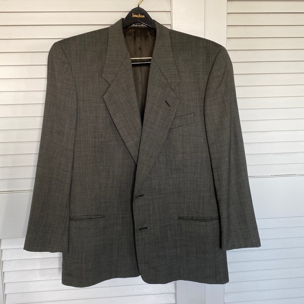 Giorgio Armani Le Collezioni Saks Fifth Avenue gray wool blazer